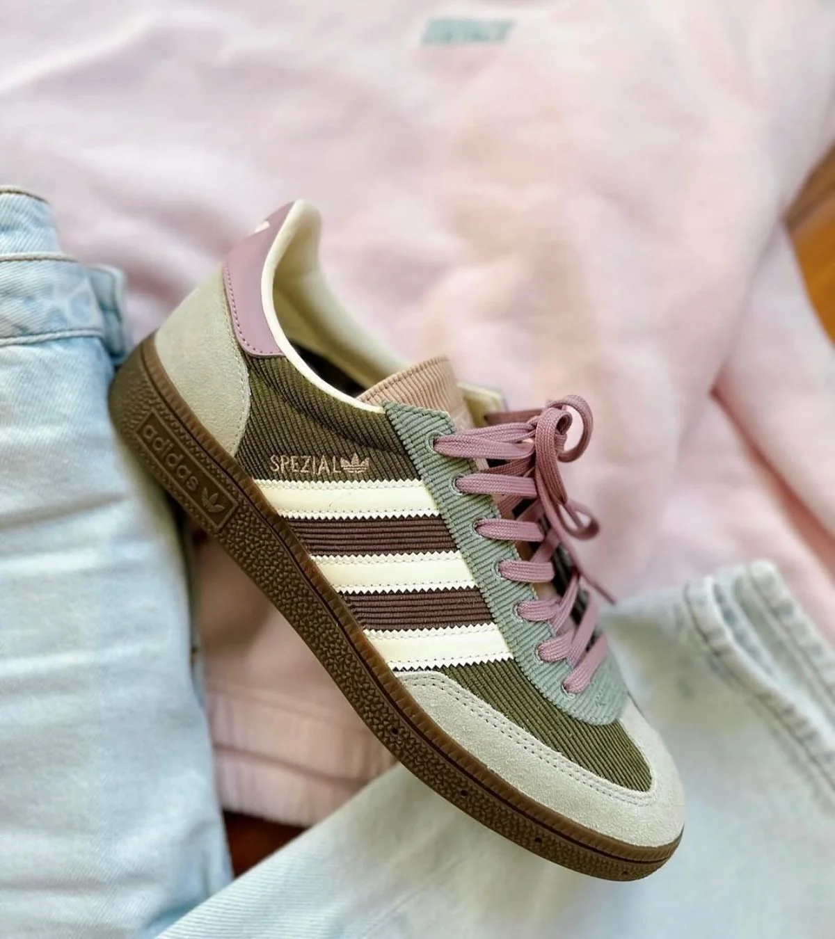 Adidas Handball Spezial Silver Green Magic Mauve - Image 2
