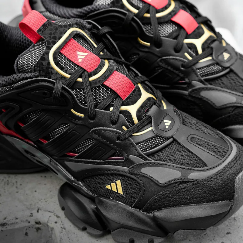 adidas XLG Runner Deluxe Black Gold Metallic Red - Image 7