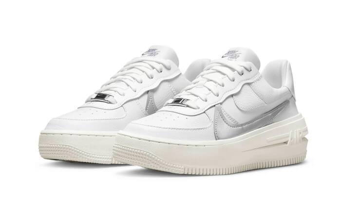 Nike Air Force 1 Low Platform Summit White Metallic Silver - Image 2