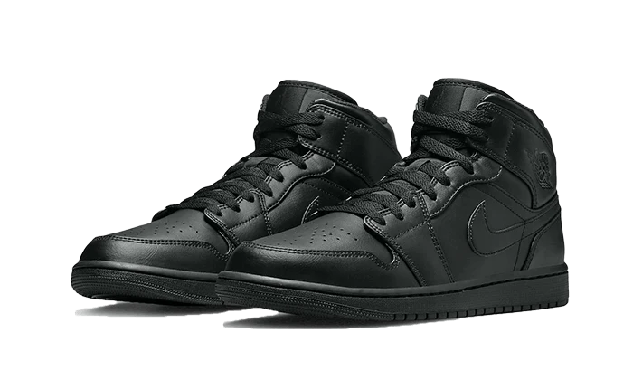 Air Jordan 1 Mid Triple Black (2022) - Image 2