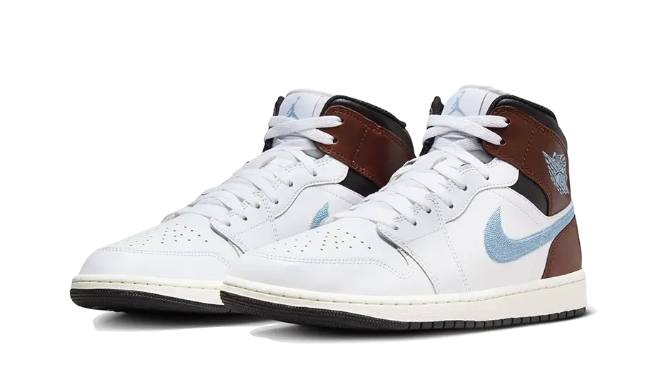 Air Jordan 1 Retro Mid SE Brown Blue Grey - Image 2