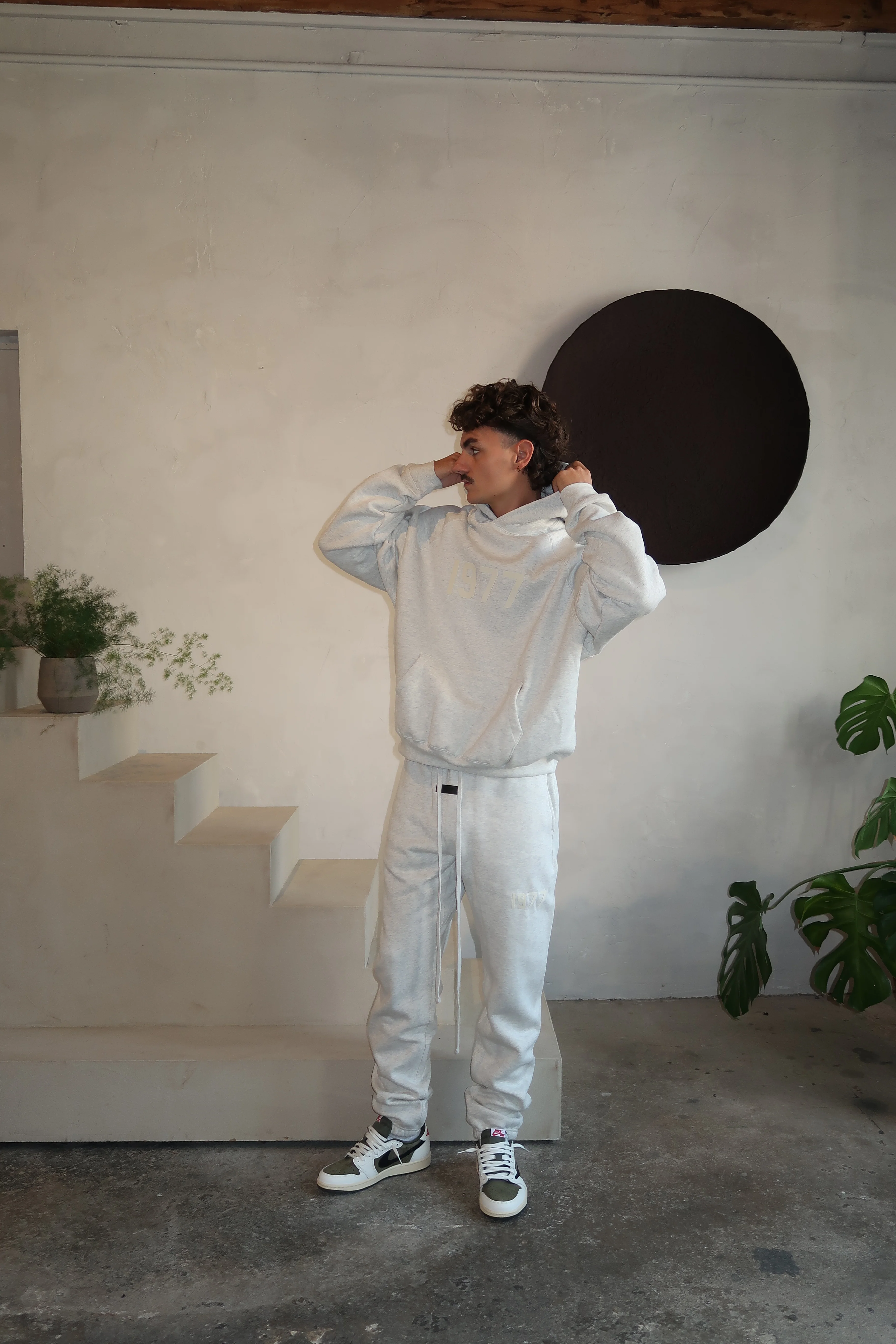 Fear of God Essentials 1977 Light Oatmeal Hoodie - Image 3
