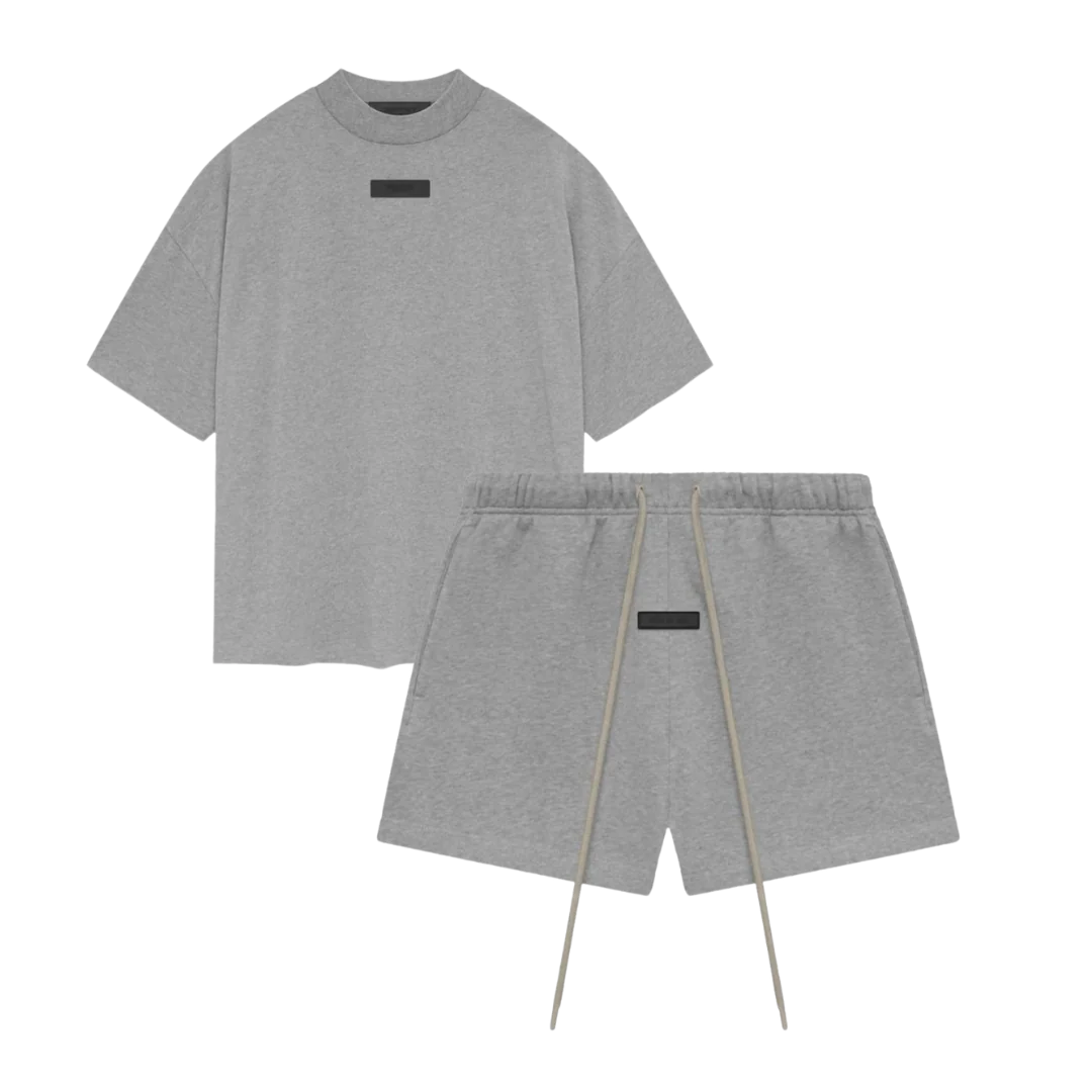 Fear of God Essentials Dark Heather Oatmeal Summer set