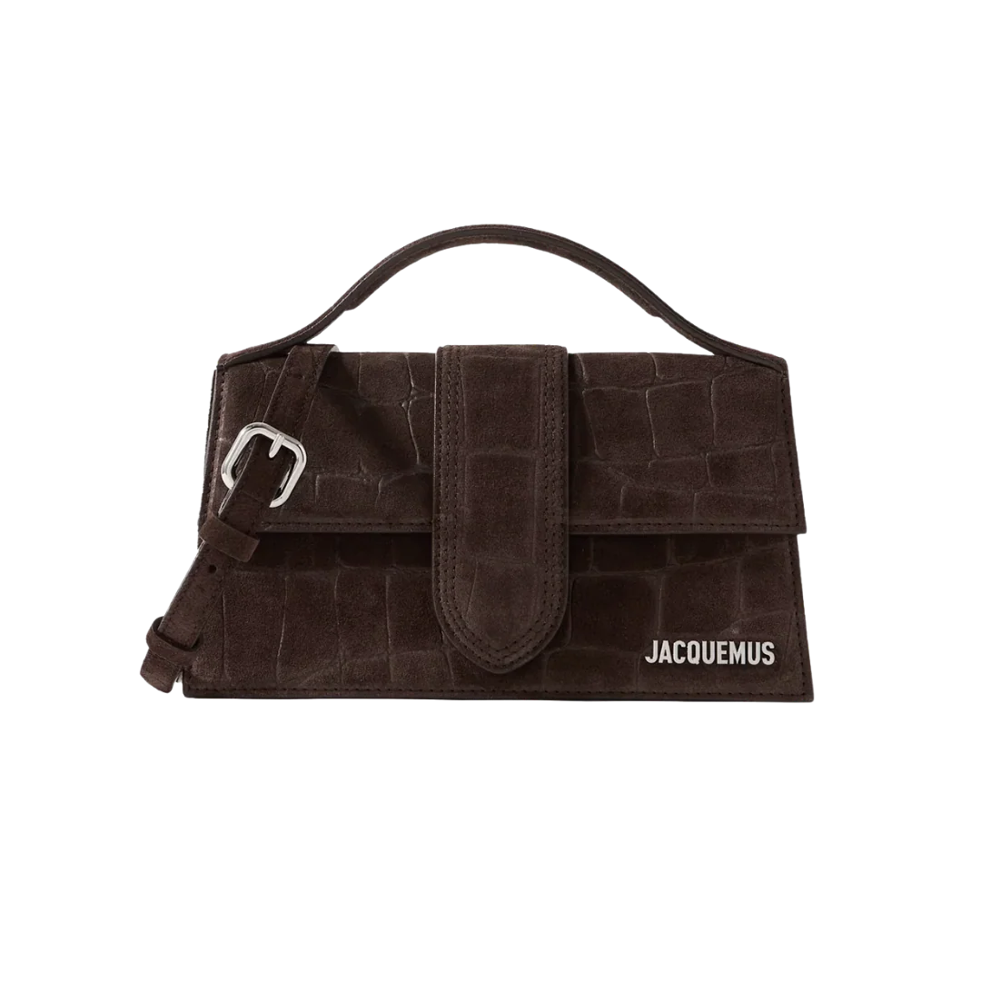 Jacquemus Le Grand Bambino Croco Dark Brown