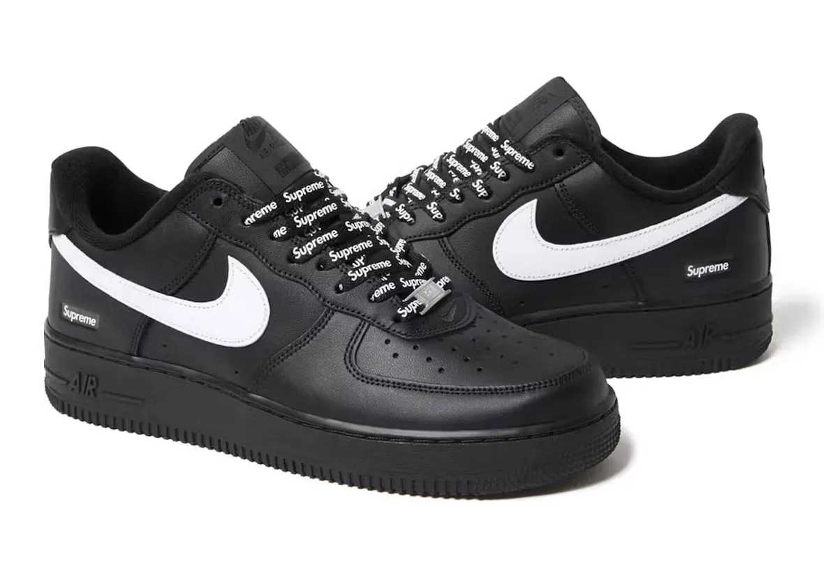 Nike Air Force 1 Low Supreme Black White - Image 4