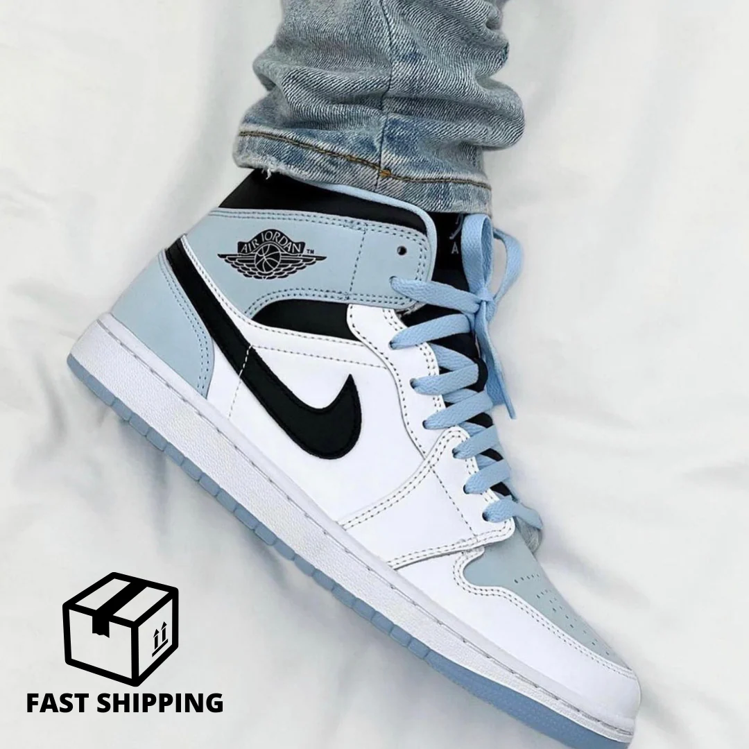 Nike Air Jordan 1 Mid Ice Blue 2023 - Image 2