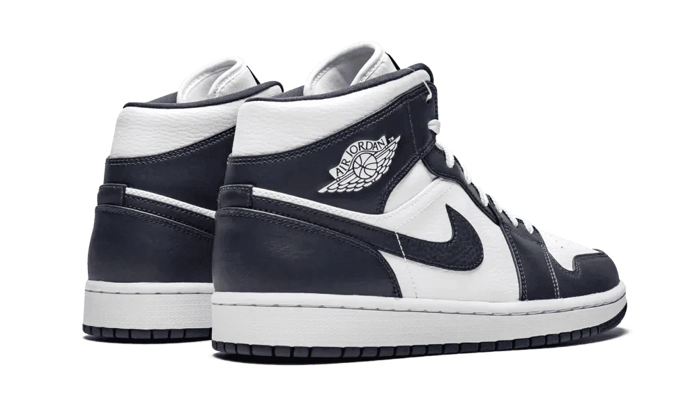 Nike Air Jordan 1 Mid White Metallic Gold Obsidian - Image 3