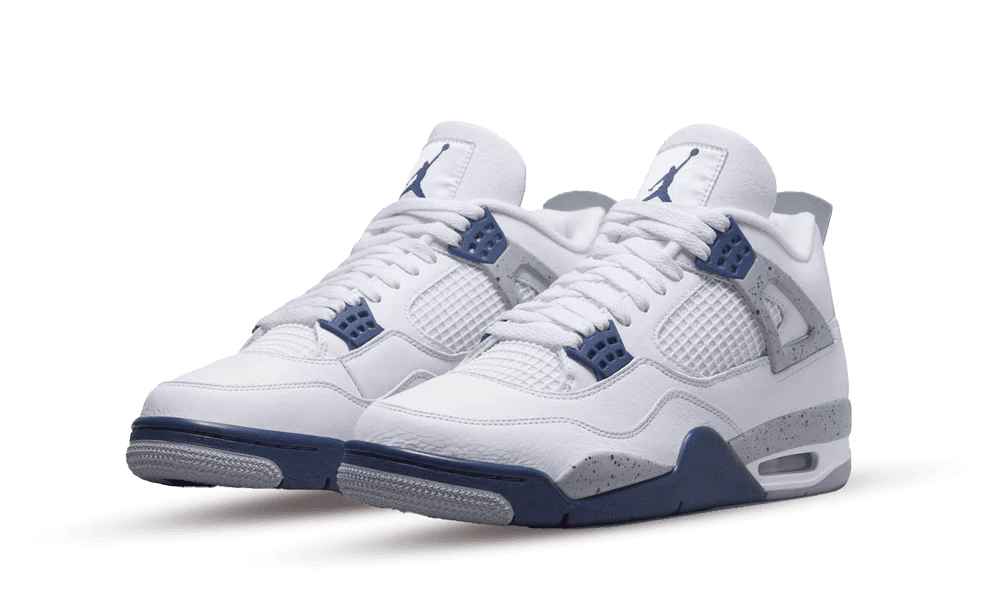 Nike Air Jordan 4 Retro White Midnight Navy - Image 3