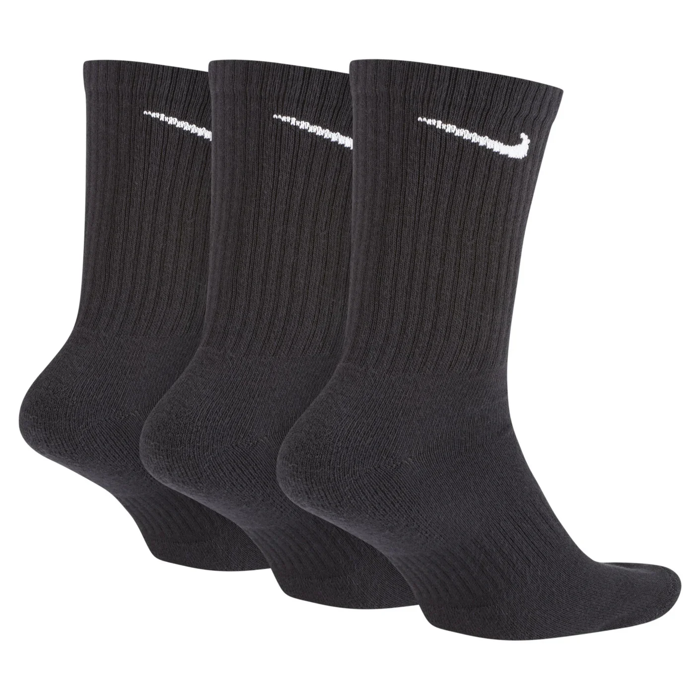 Nike Everyday Cushioned Sports Socks 3 Pack Black - Image 2