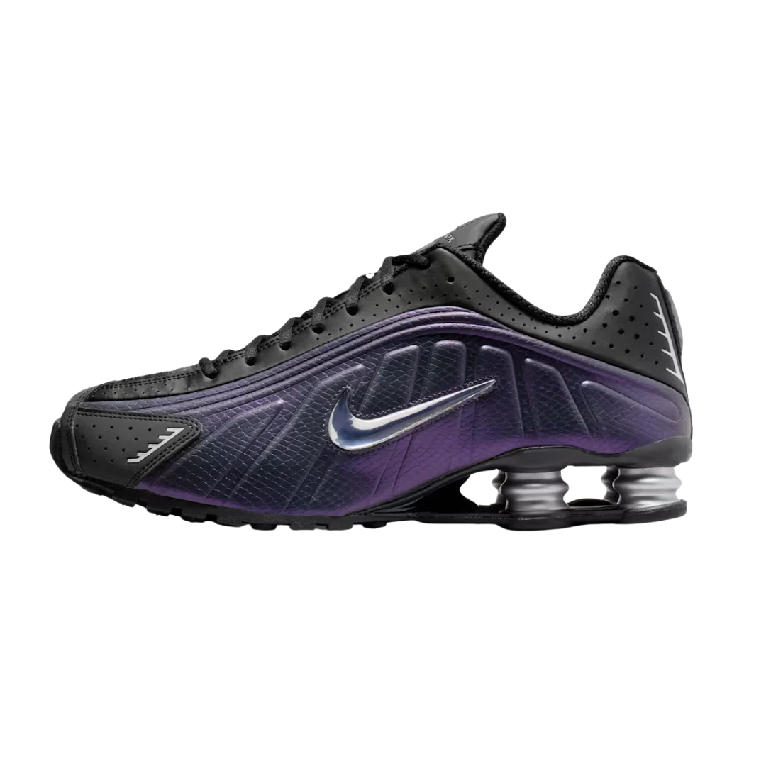 Nike Shox R4 Black Metallic Silver Purple Dynasty
