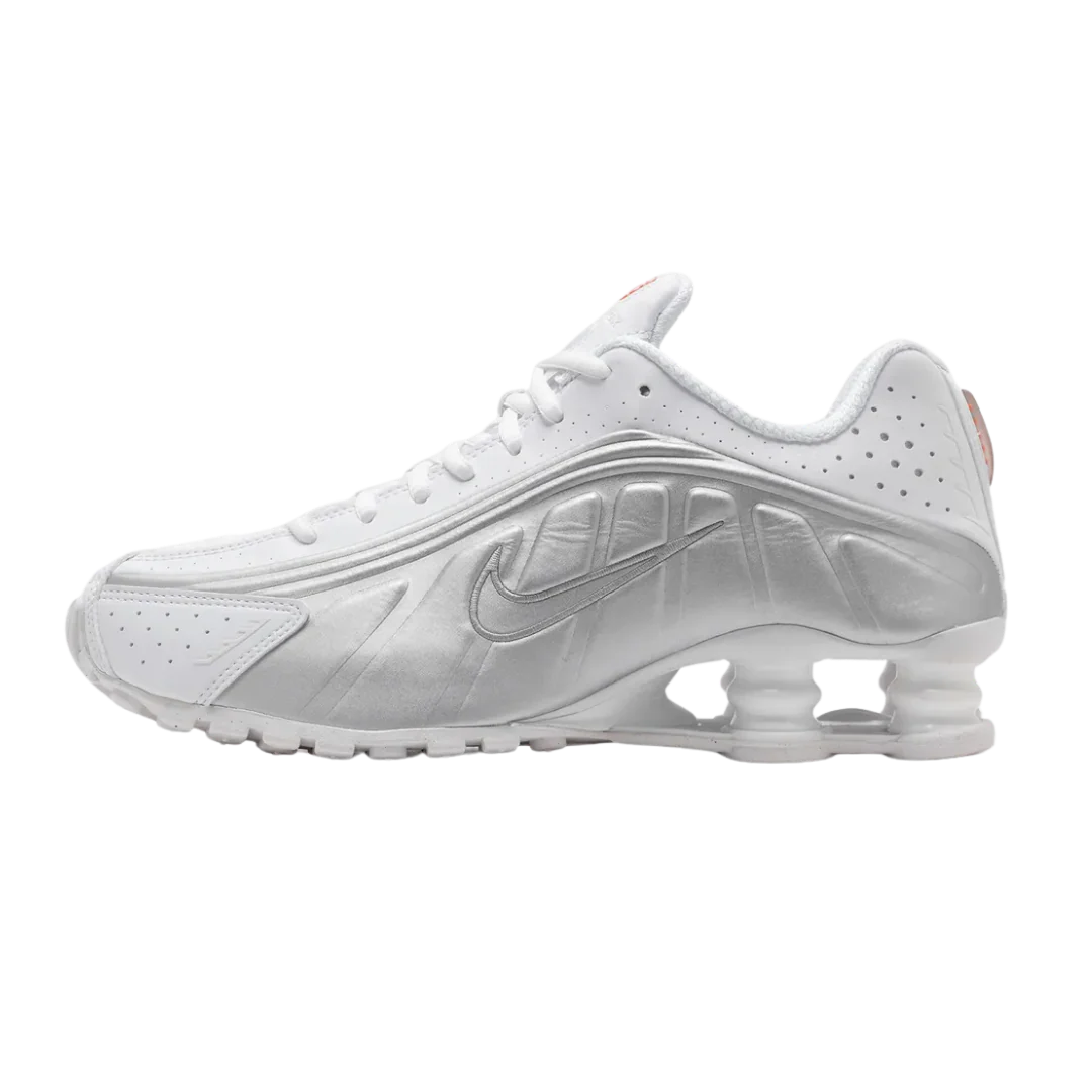 Nike Shox R4 White Bright Crimson Metallic Silver
