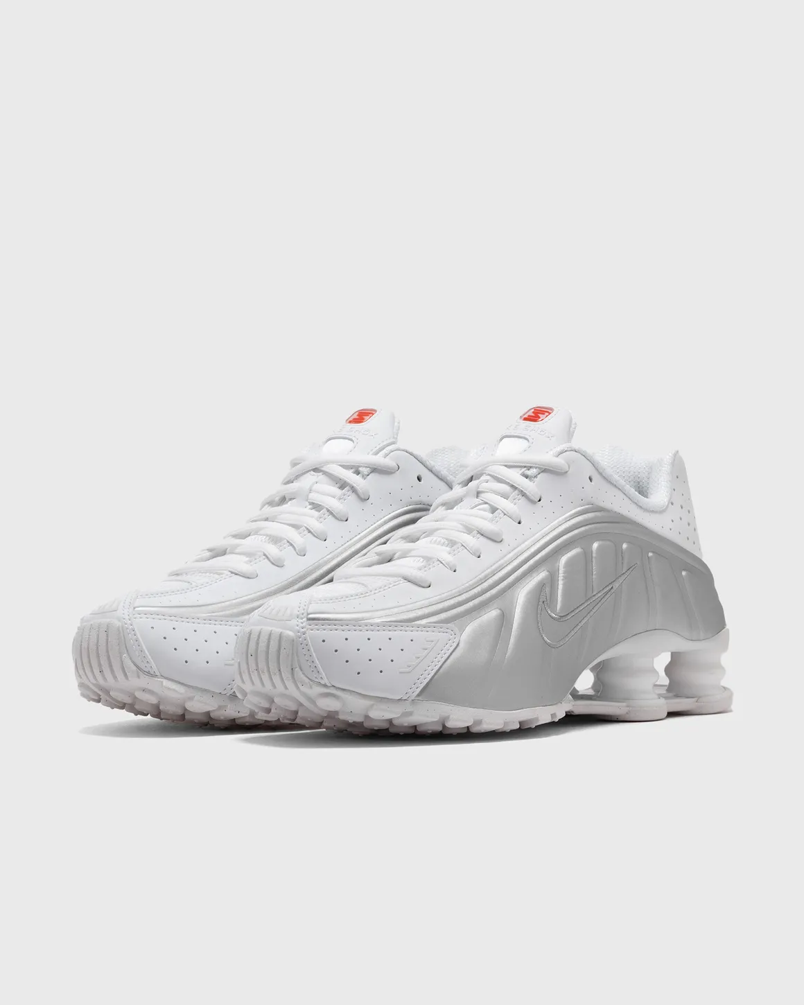Nike Shox R4 White Bright Crimson Metallic Silver - Image 2
