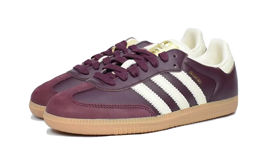 Adidas Samba OG Maroon Gold Metallic - Image 2